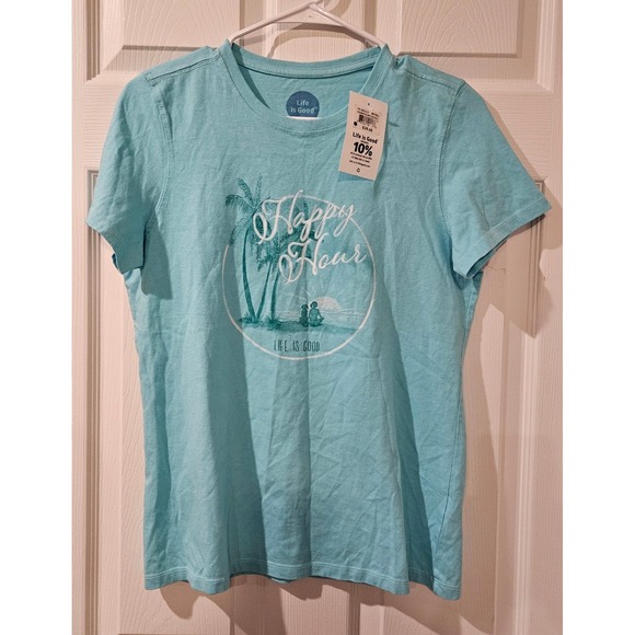Life is Good Womens Happy Hour Graphic Crusher Tee T-Shirt Top Small S - Picture 1 of 6